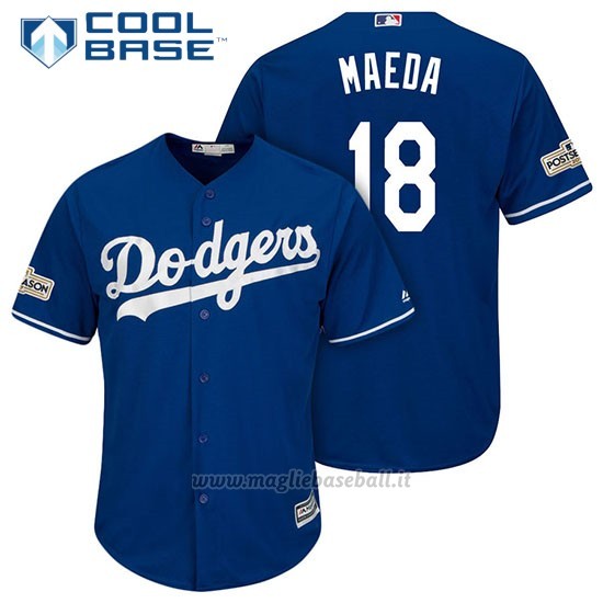 Maglia Baseball Uomo Los Angeles Dodgers 2017 Postseason Kenta Maeda Cool Base